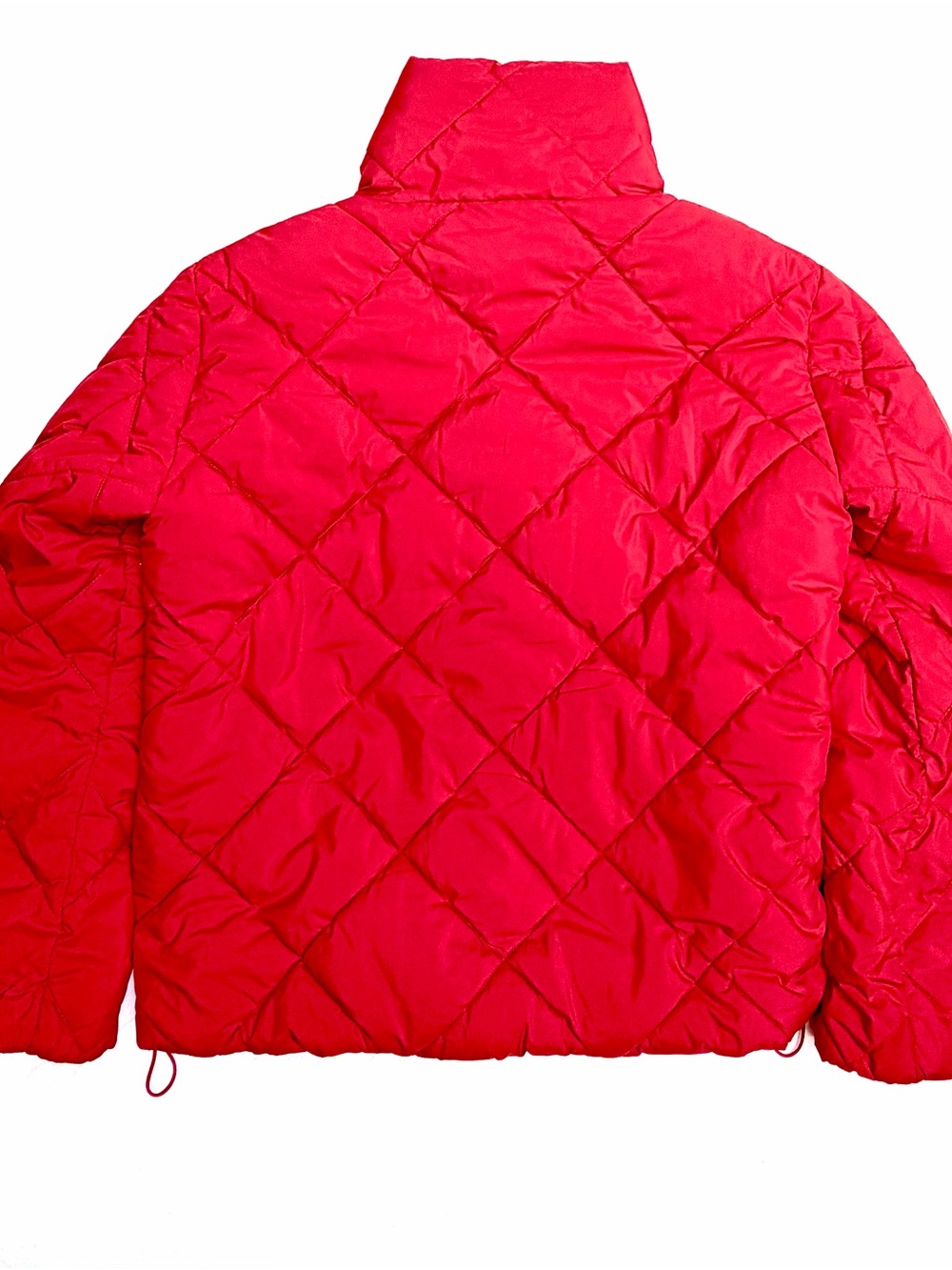 LOFT Red Quilted Diamond-Pattern Puffer Jacket - Picture 2 of 3